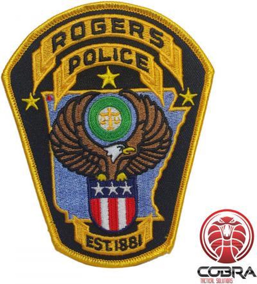 Rogers Police geborduurde patch embleem | Strijkpatch embleemes | Military Airsoft